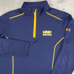 UNC BEARS UNDER ARMOUR 1/4 Zip Pullover Men's Medium Navy Long Sleeve Gold Logo